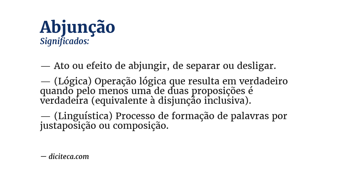 Significado de abjunção