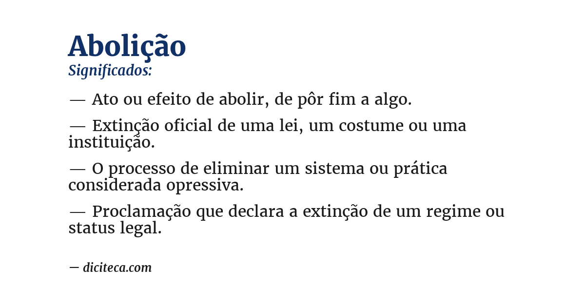 Significado de abolição