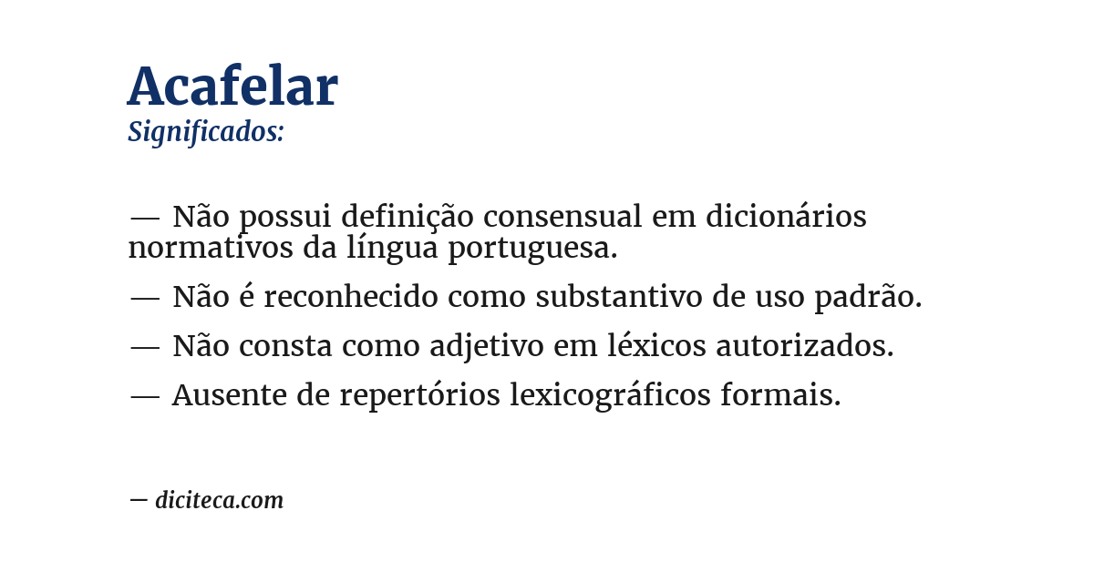 Significado de acafelar