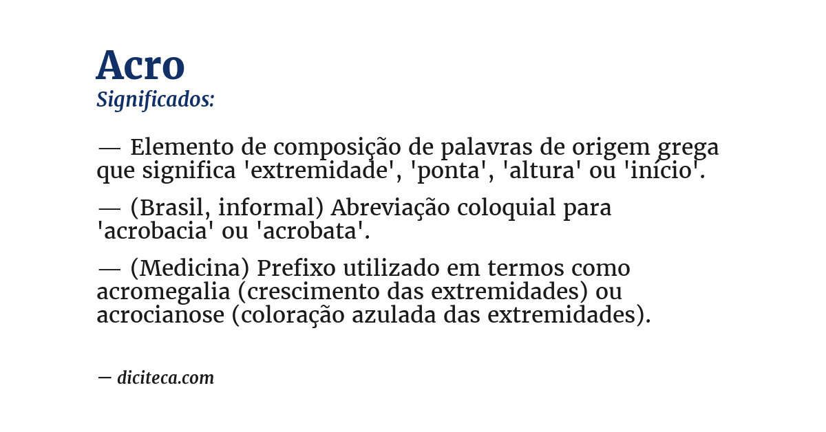 Significado de acro