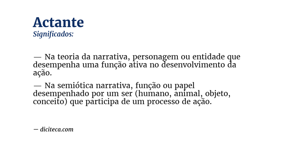 Significado de actante