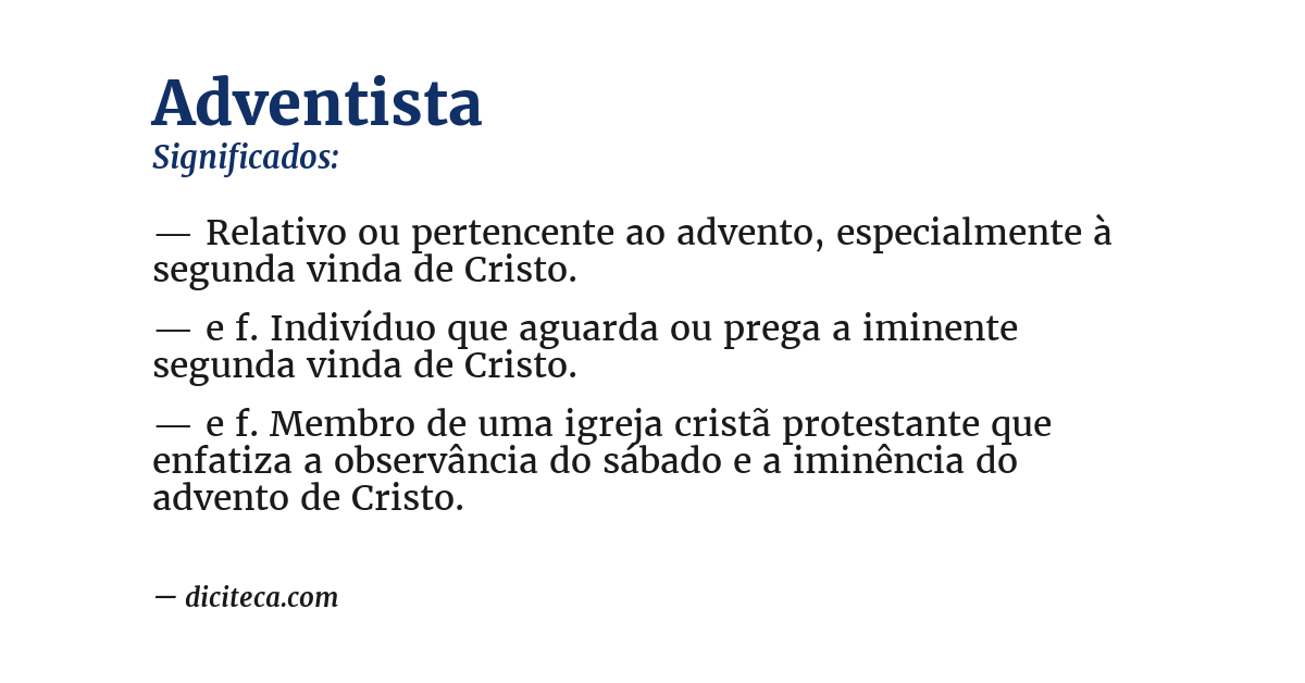 Significado de adventista