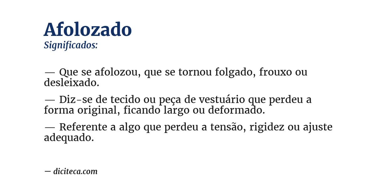 Significado de afolozado