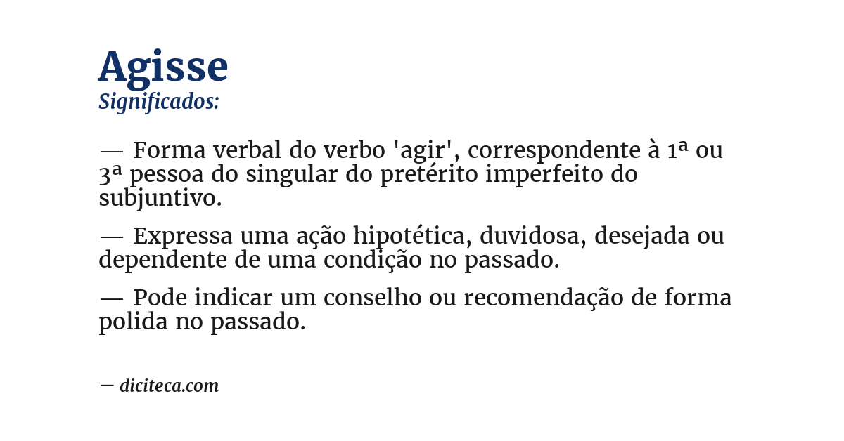 Significado de agisse