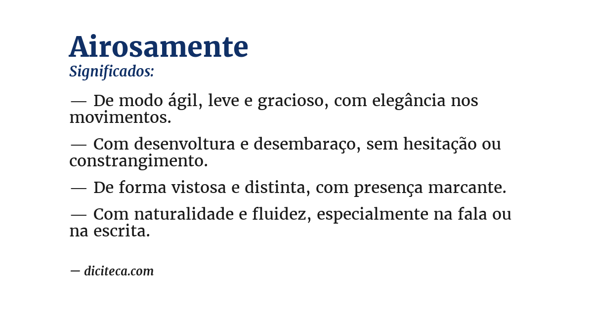 Significado de airosamente