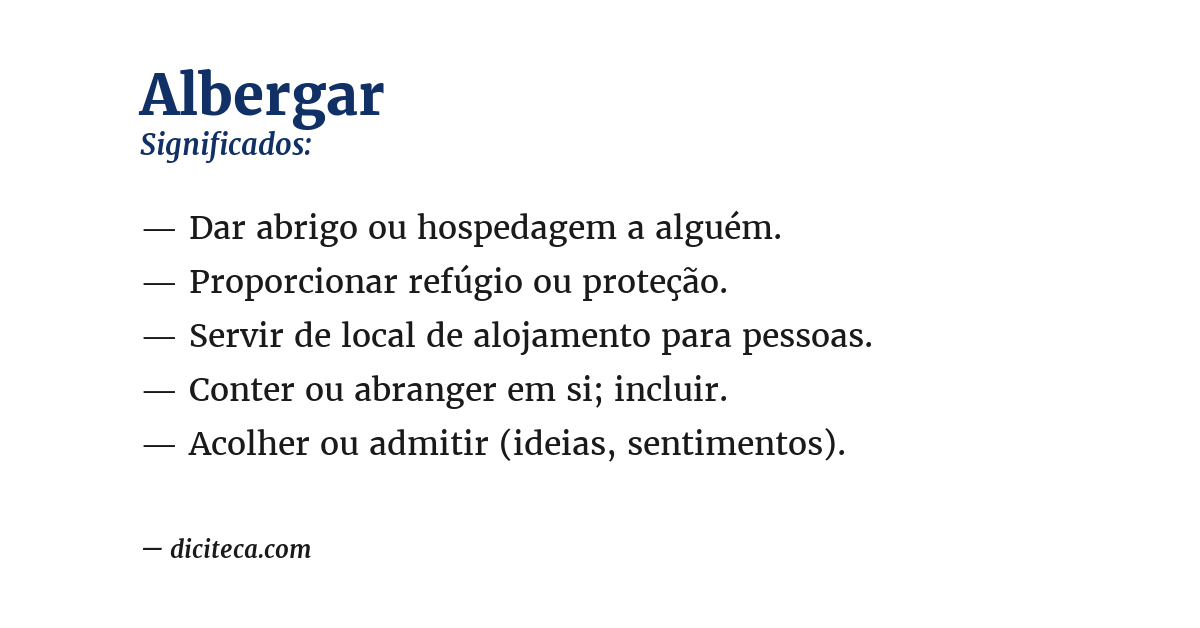 Significado de albergar