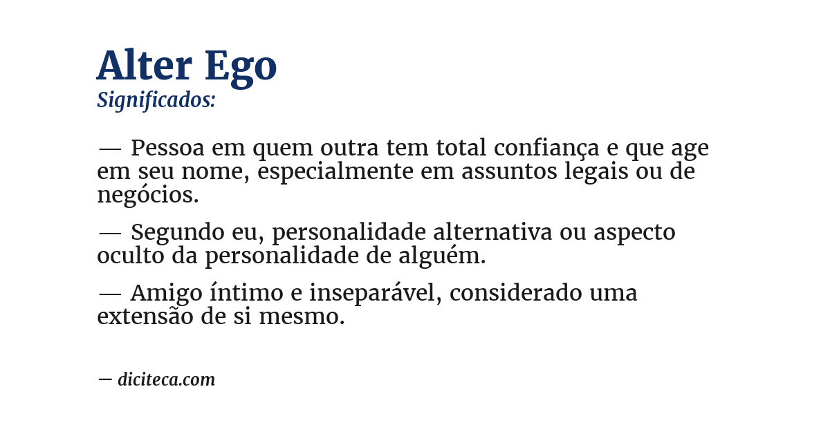 Significado de alter ego