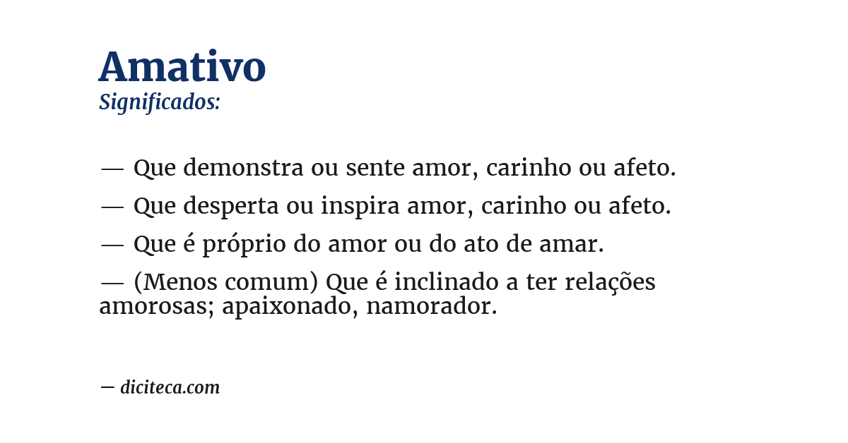 Significado de amativo