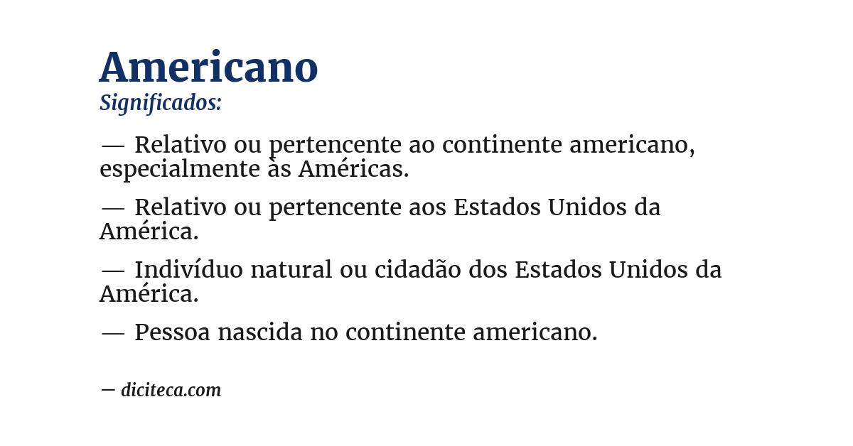 Significado de americano