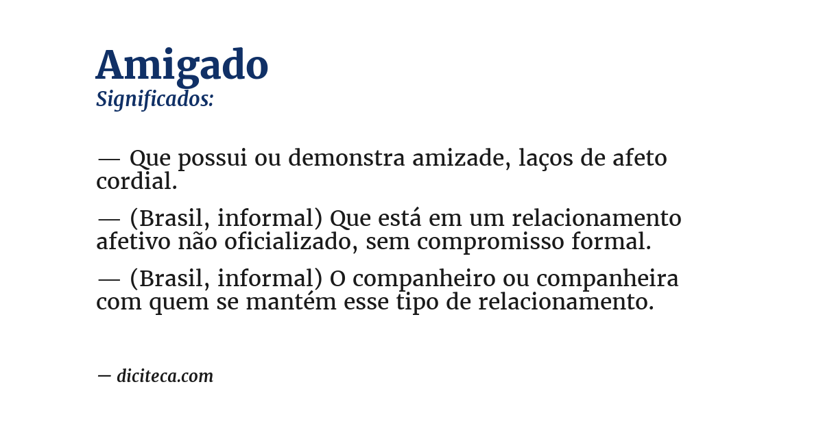 Significado de amigado