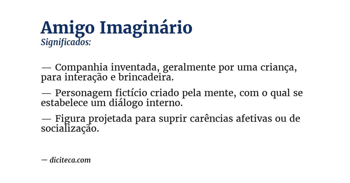 Significado de amigo imaginário