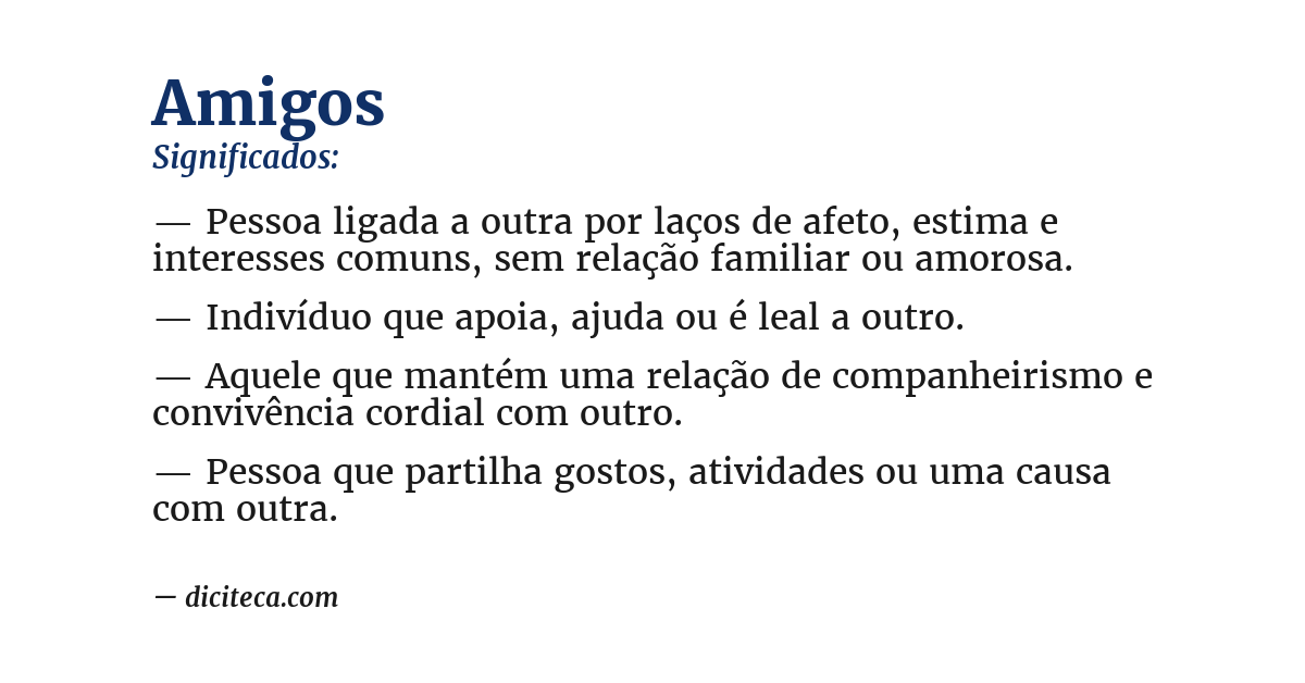 Significado de amigos