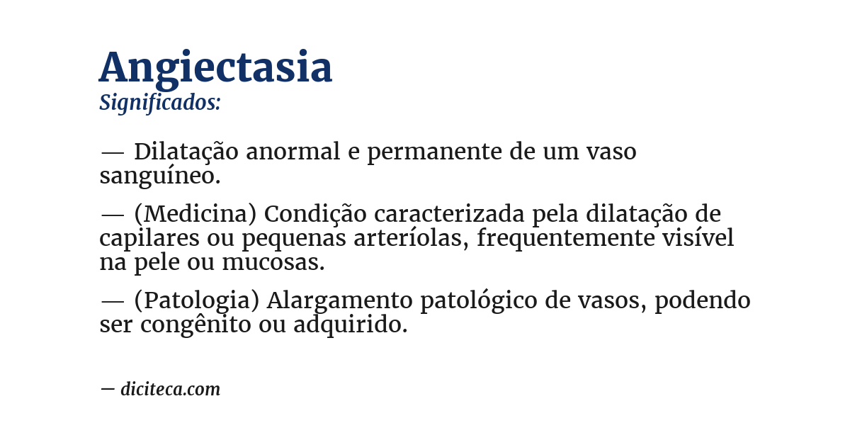 Significado de angiectasia