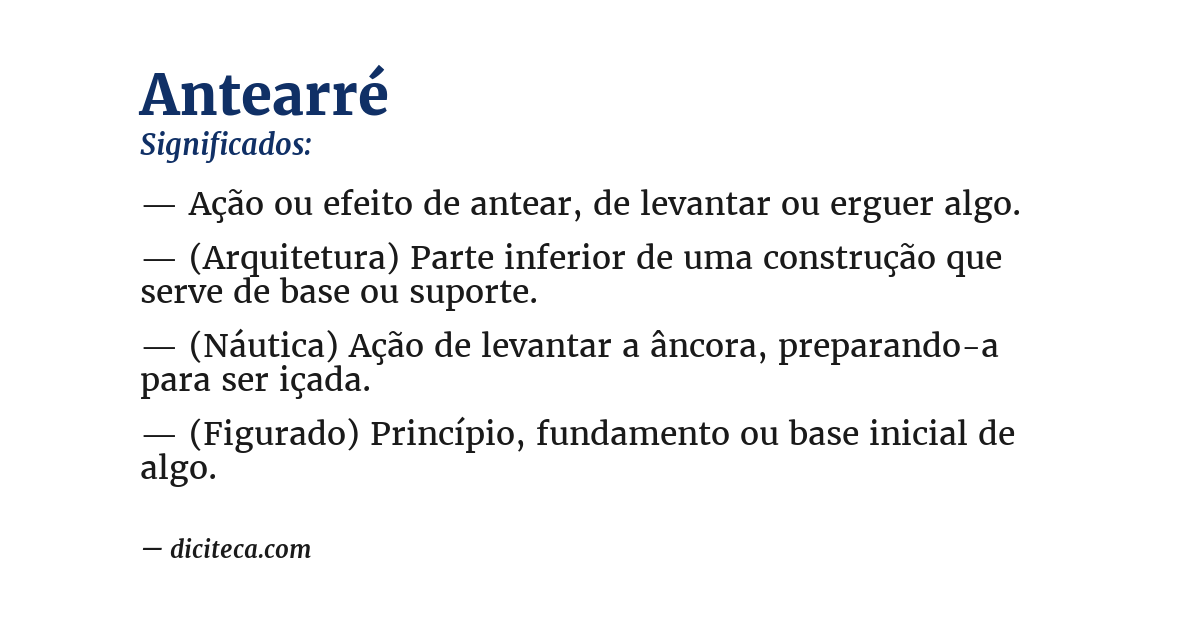 Significado de antearré