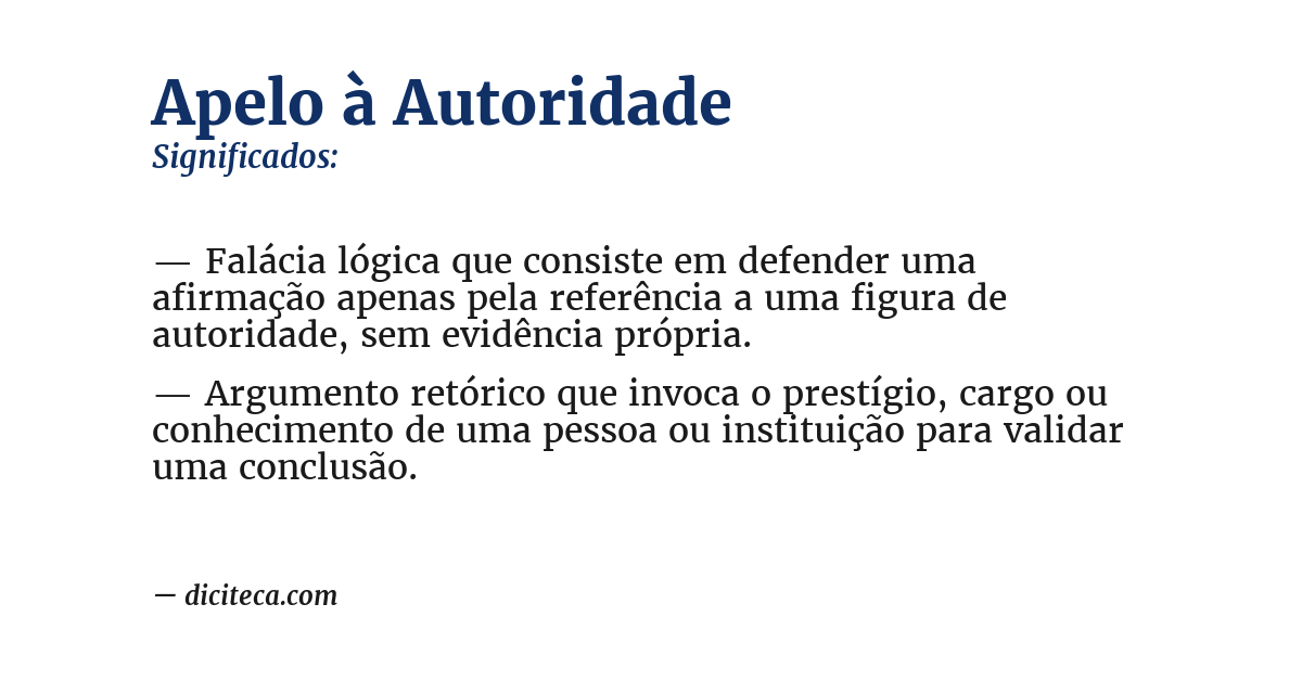 Significado de apelo à autoridade
