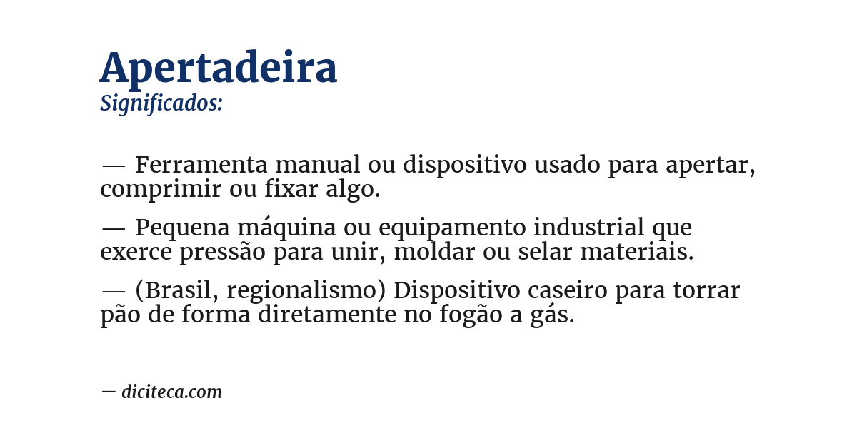 Significado de apertadeira