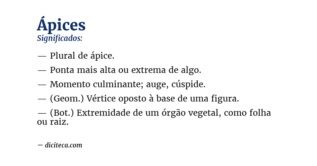 Significado de ápices