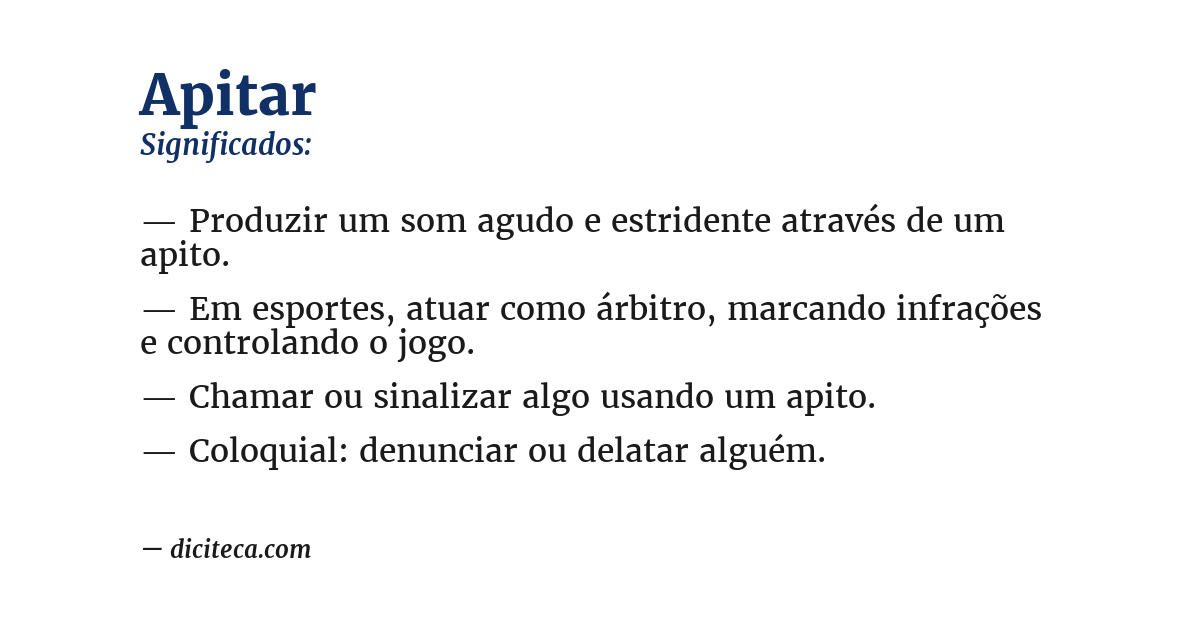 Significado de apitar