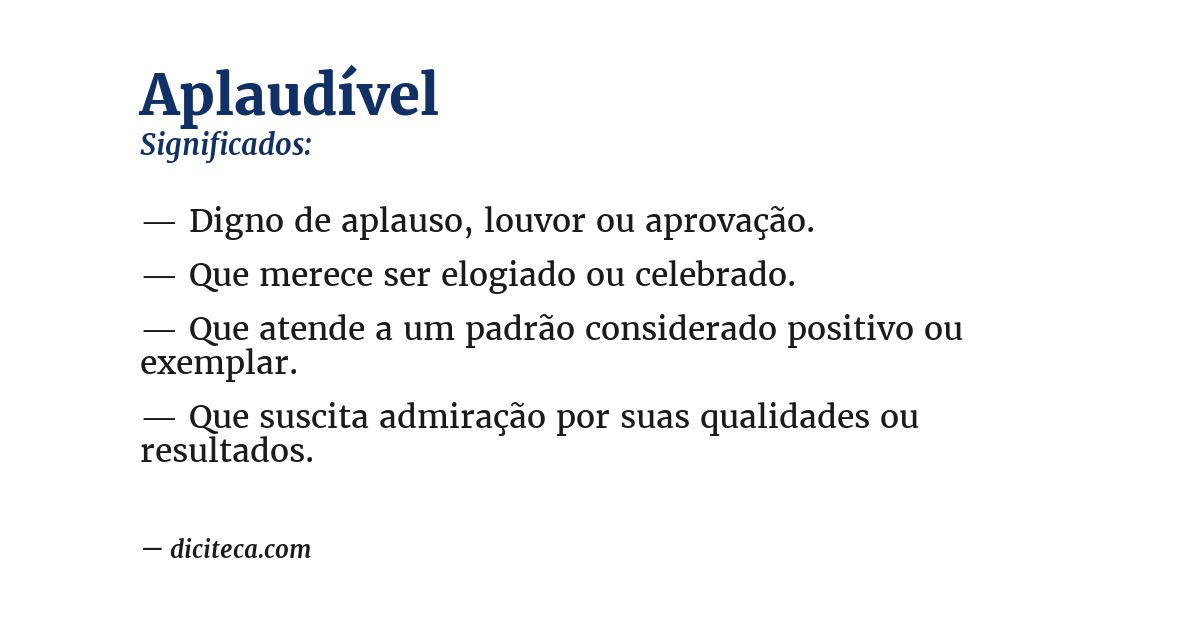Significado de aplaudível