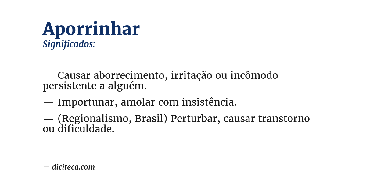 Significado de aporrinhar