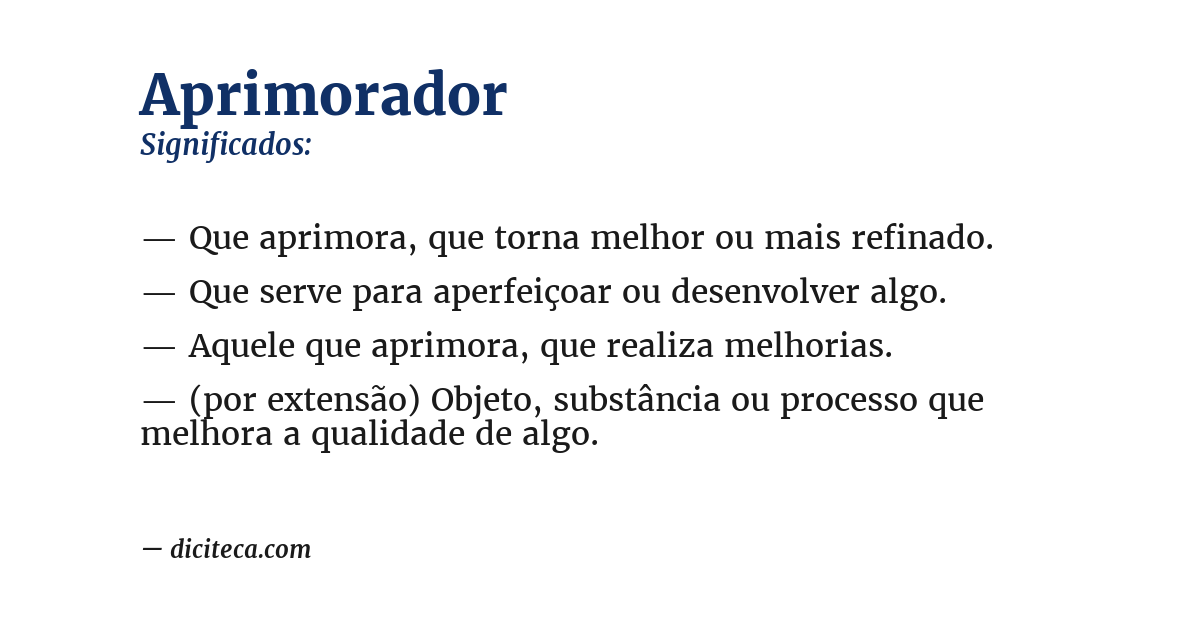 Significado de aprimorador