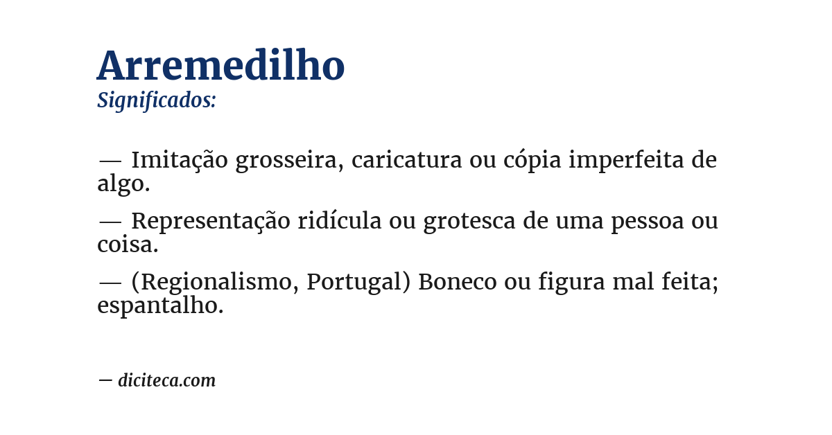 Significado de arremedilho