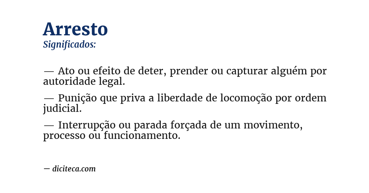 Significado de arresto