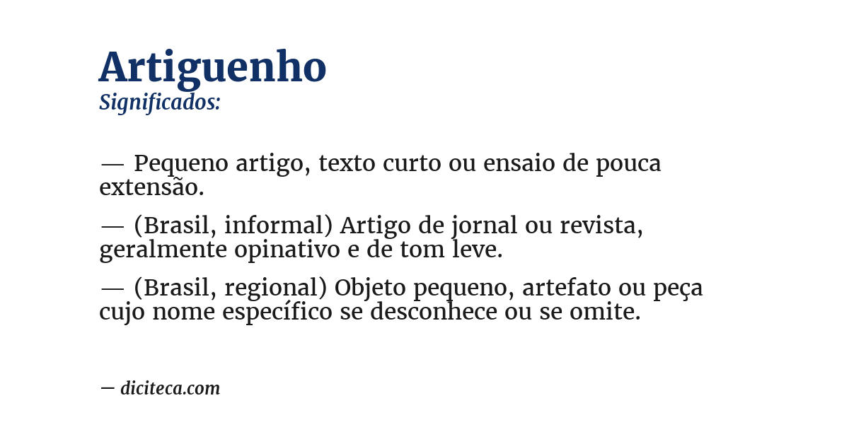 Significado de artiguenho