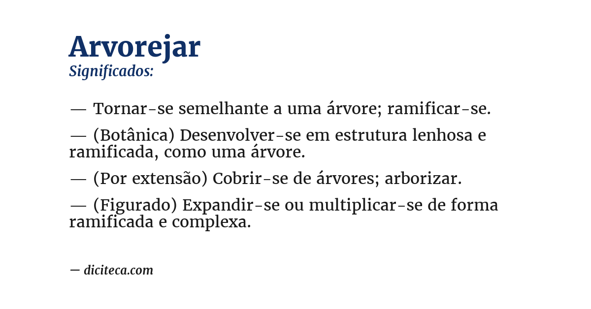 Significado de arvorejar