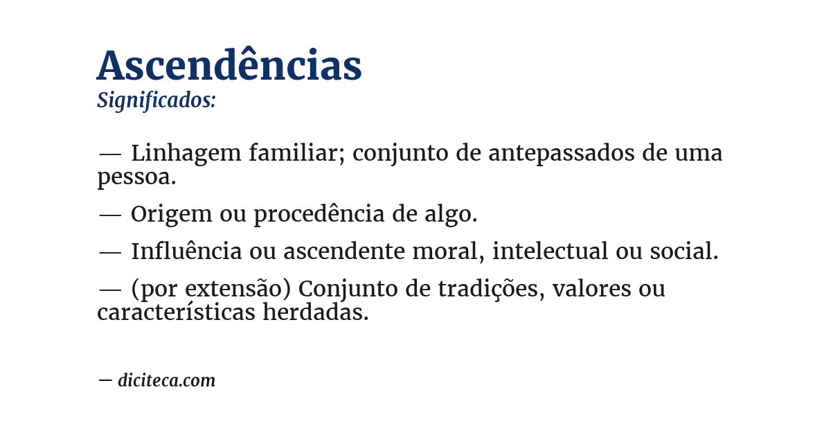 Significado de ascendências