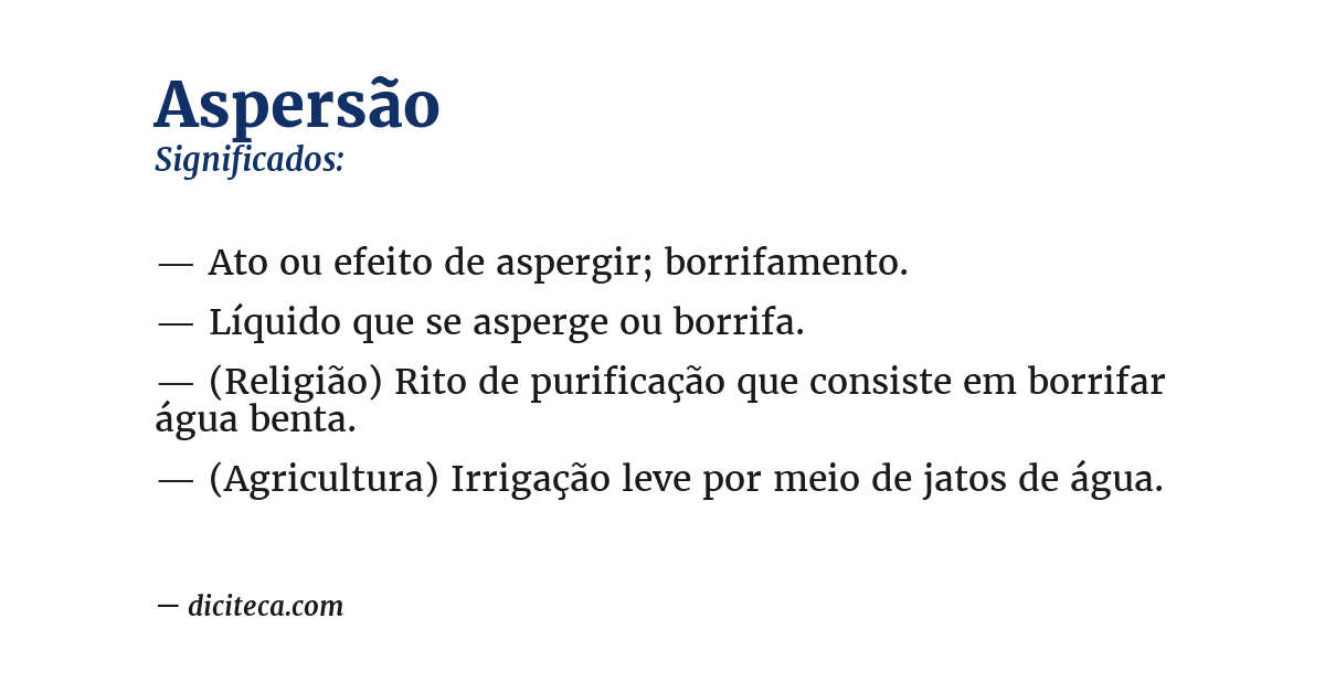 Significado de aspersão