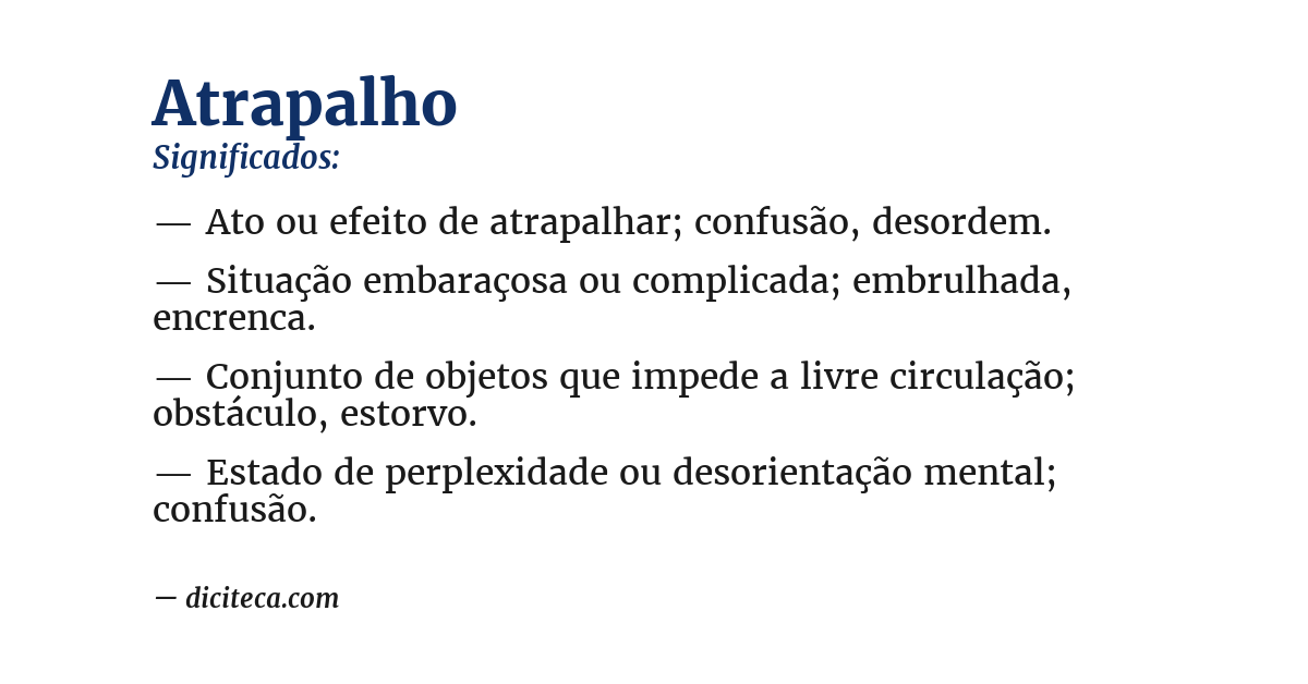 Significado de atrapalho