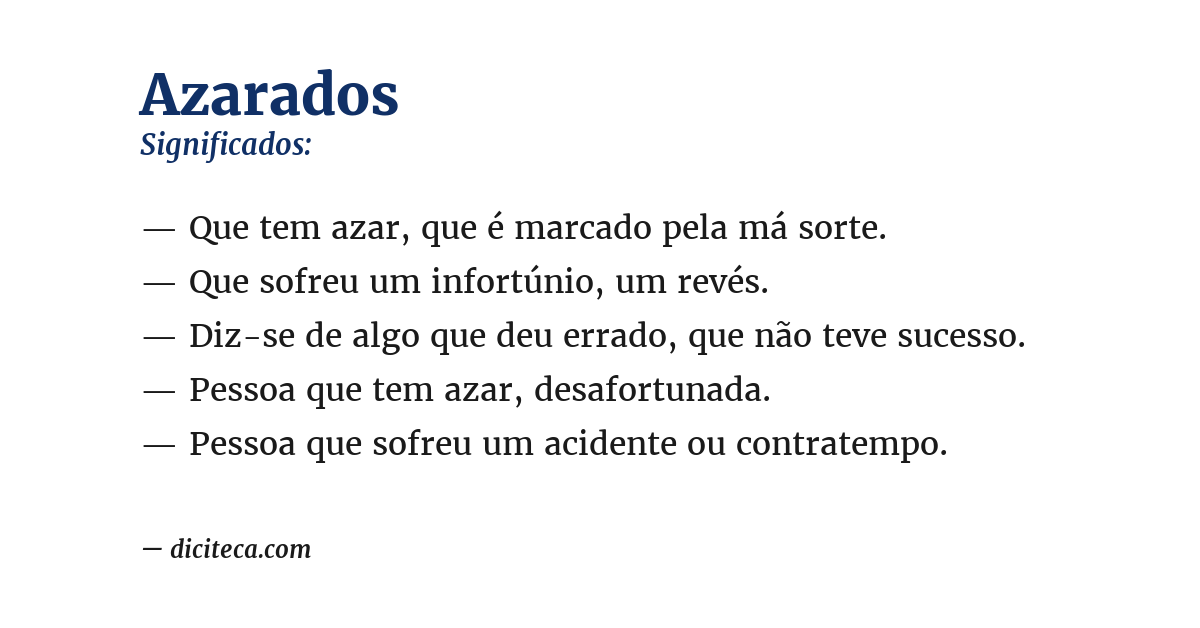 Significado de azarados