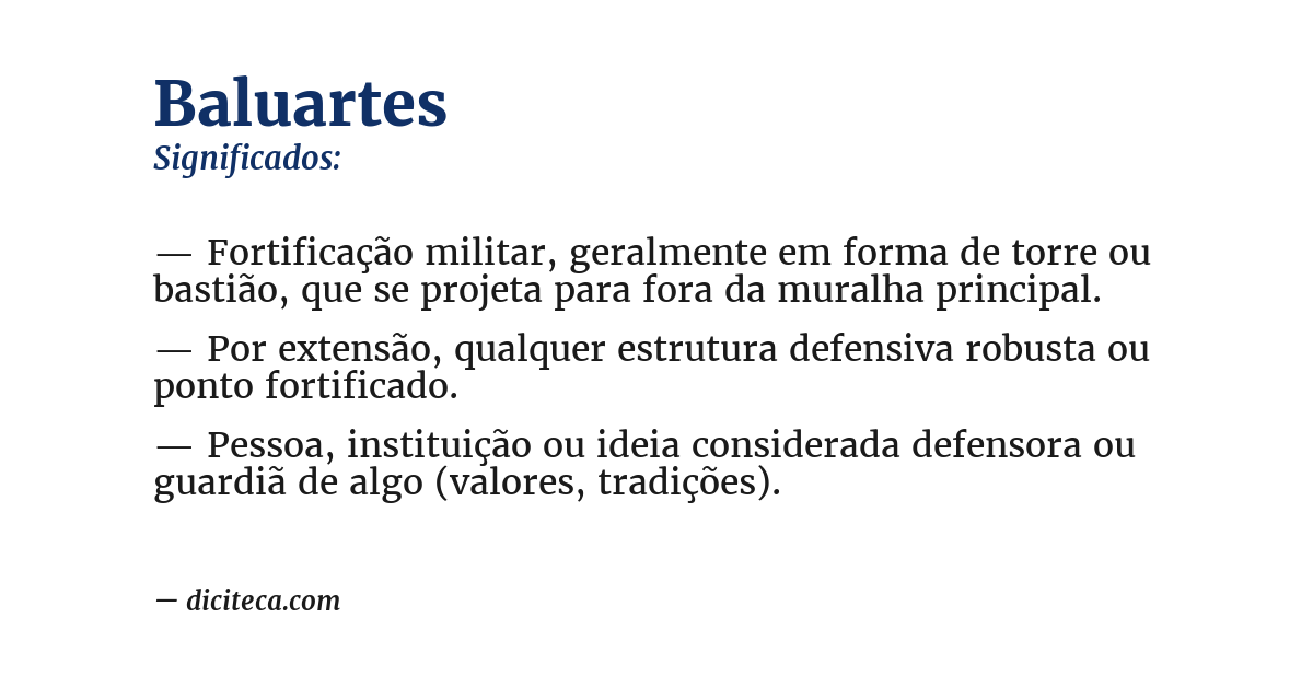 Significado de baluartes