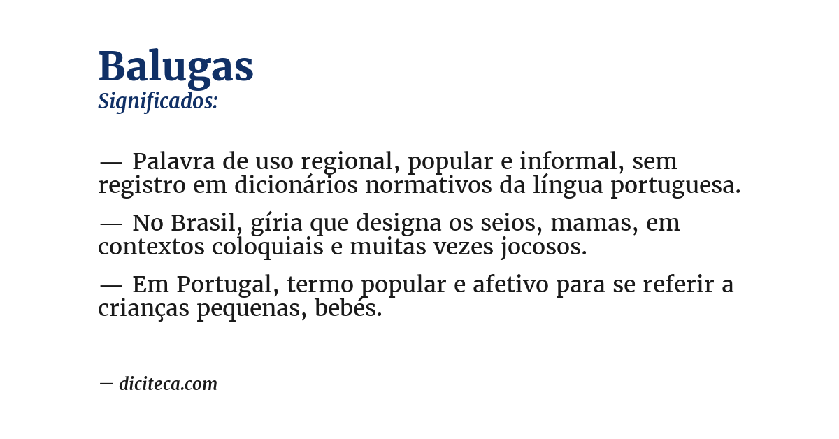 Significado de balugas