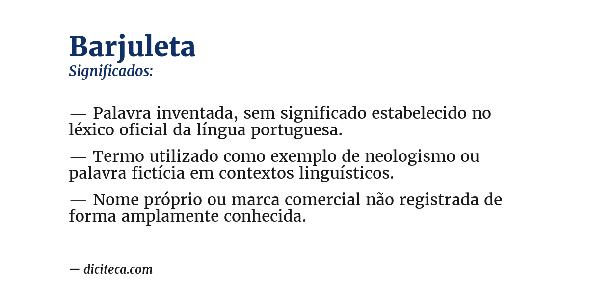 Significado de barjuleta