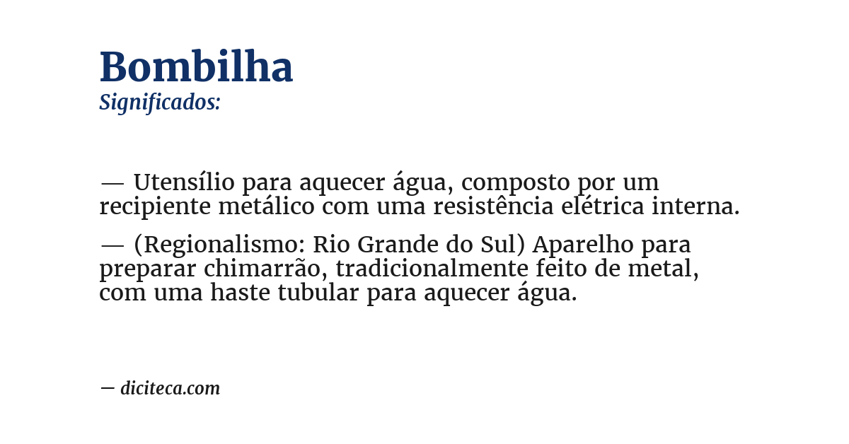 Significado de bombilha