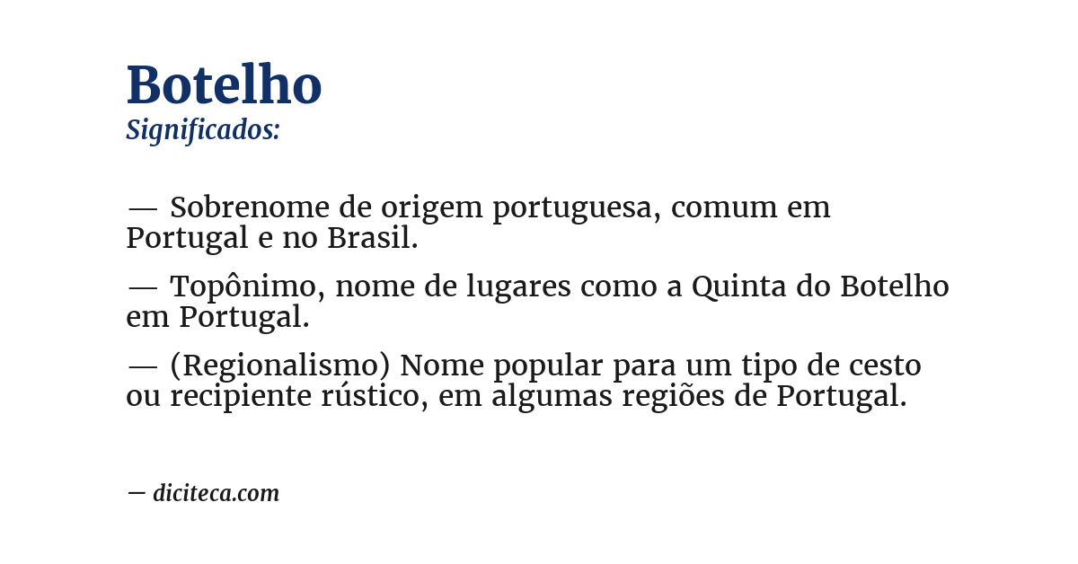 Significado de botelho