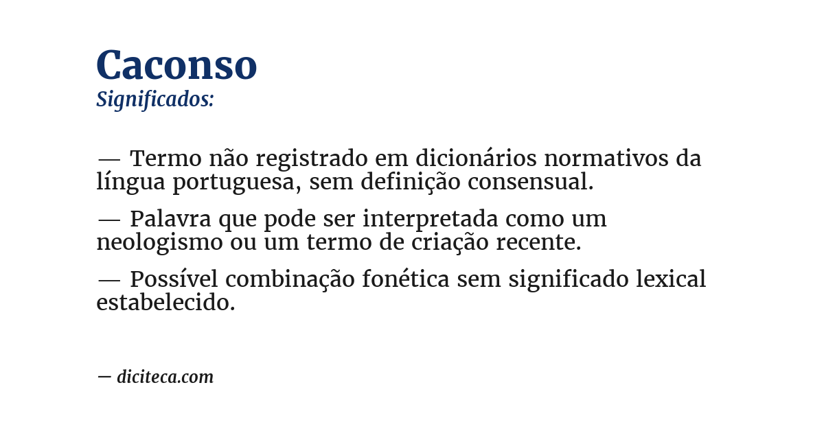 Significado de caconso