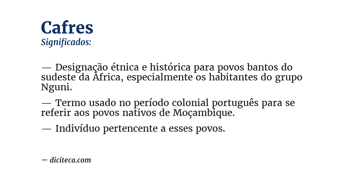 Significado de cafres