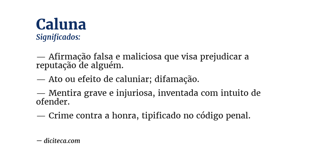 Significado de caluna
