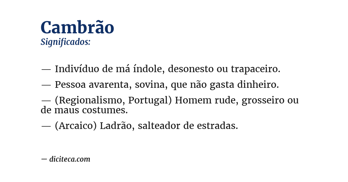 Significado de cambrão