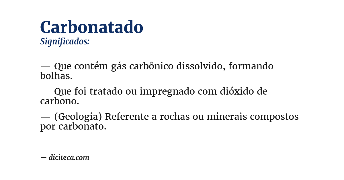 Significado de carbonatado