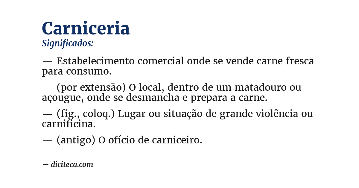 Significado de carniceria