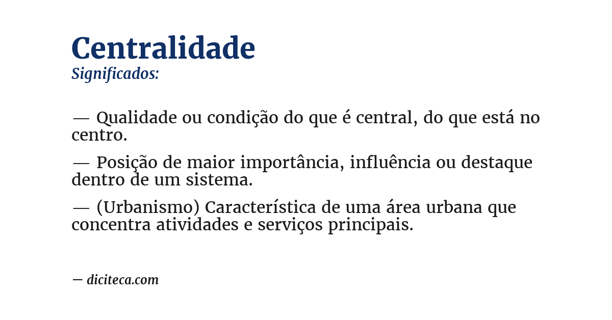 Significado de centralidade