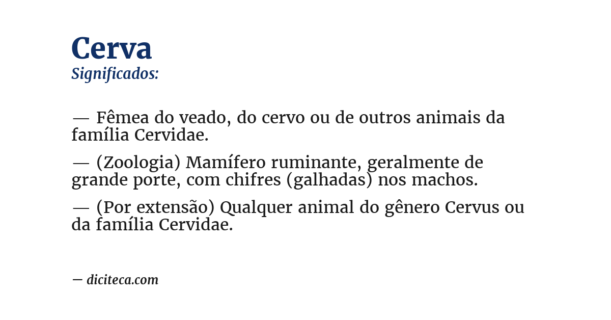 Significado de cerva