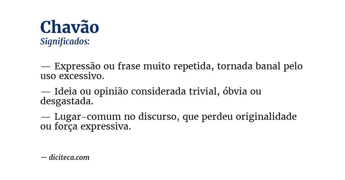 Significado de chavão