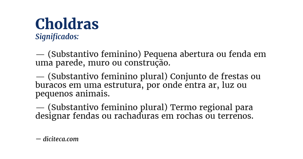 Significado de choldras