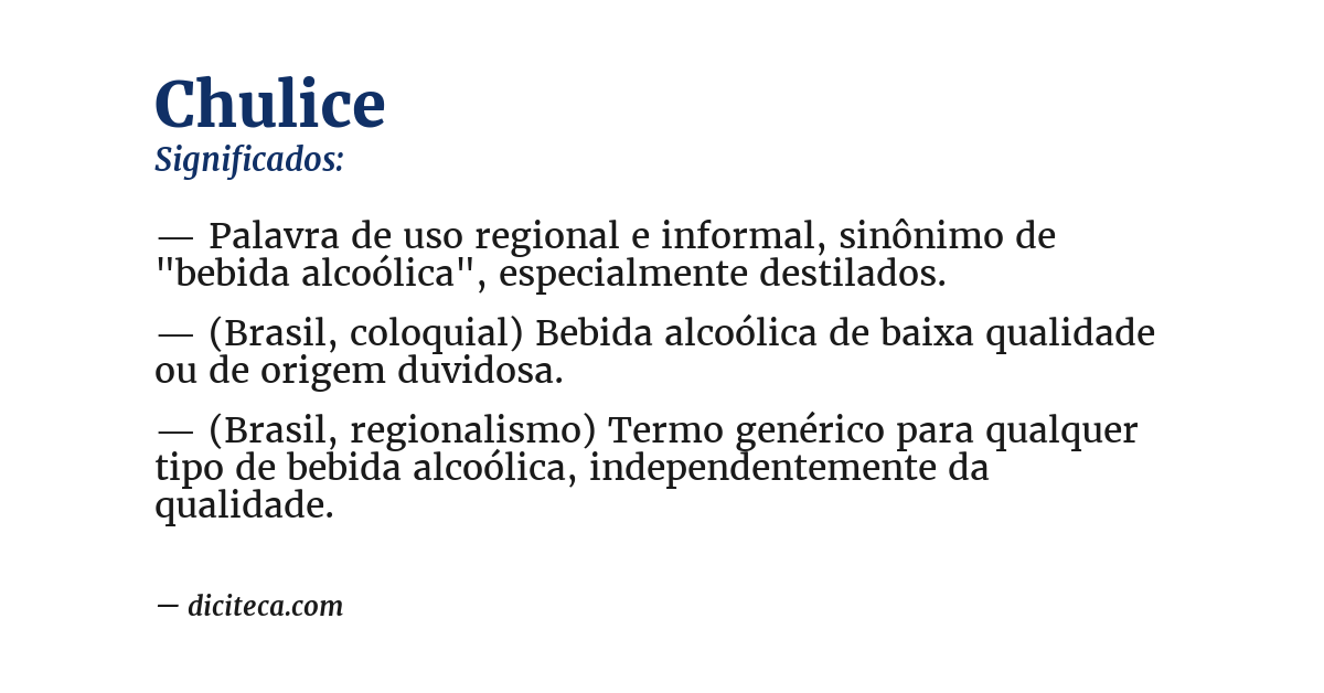 Significado de chulice