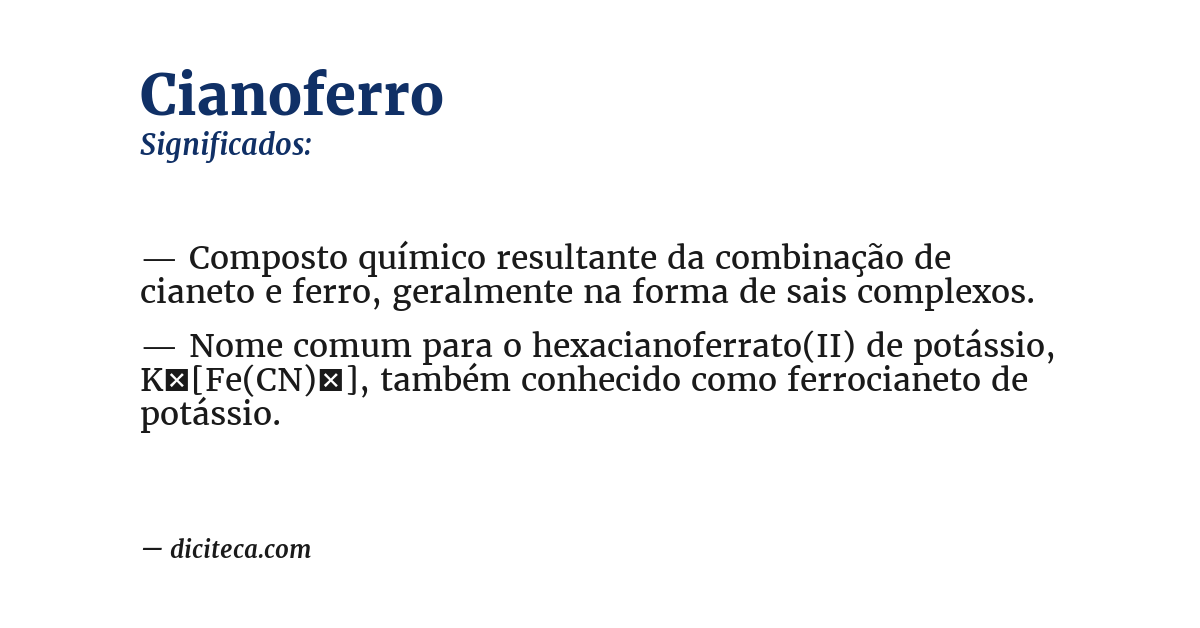 Significado de cianoferro
